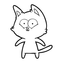 happy cartoon cat