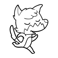 Obraz premium friendly cartoon fox