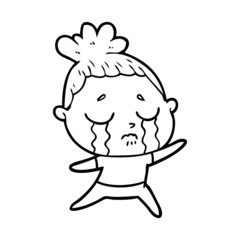 cartoon crying woman