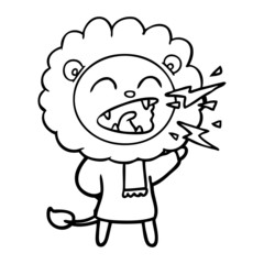 cartoon roaring lion