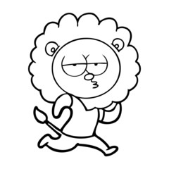 cartoon running lion