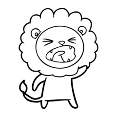 cartoon angry lion