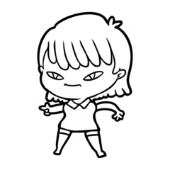 cartoon pointing woman