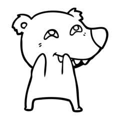 cartoon polar bear showing teeth