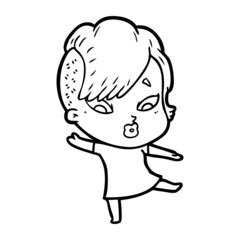 cartoon surprised girl