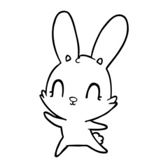 cute cartoon rabbit dancing