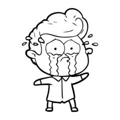 Fototapeta premium cartoon crying man
