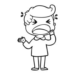 cartoon shouting man