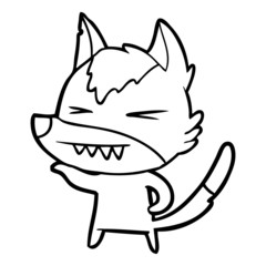 angry wolf cartoon