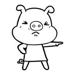 cartoon angry pig