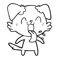 cartoon panting dog