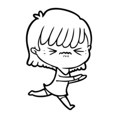 annoyed cartoon girl