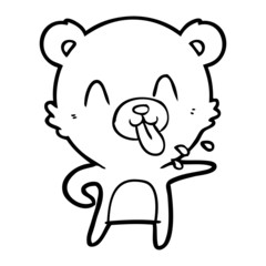 Fototapeta premium rude cartoon polar bear sticking out tongue
