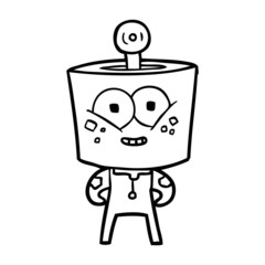 Naklejka premium happy cartoon robot