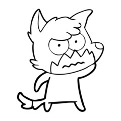 Obraz na płótnie Canvas cartoon annoyed fox
