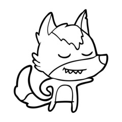 Fototapeta premium friendly cartoon wolf