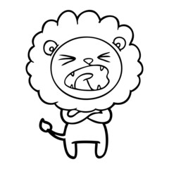 cartoon angry lion
