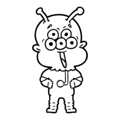happy cartoon alien
