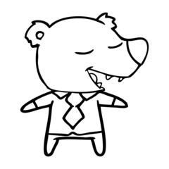 cartoon bear wearing shirt and tie