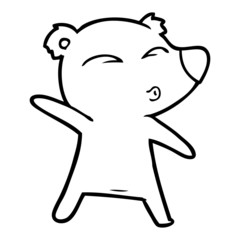 cartoon whistling bear