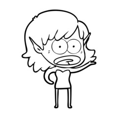 cartoon shocked elf girl