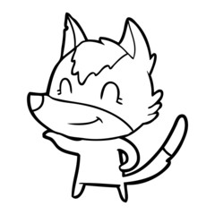 friendly cartoon wolf