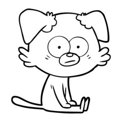 nervous dog cartoon