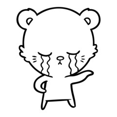 crying cartoon polar bear