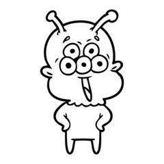 happy cartoon alien