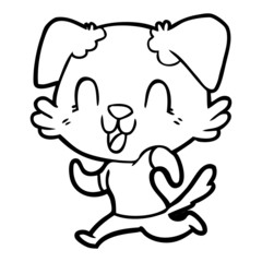 laughing cartoon dog jogging