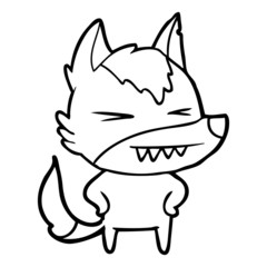angry wolf cartoon