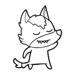 friendly cartoon wolf