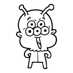 Fototapeta premium happy cartoon alien