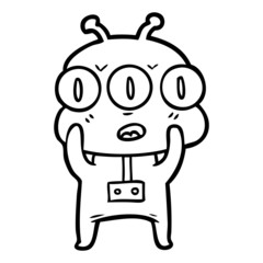 cartoon three eyed alien