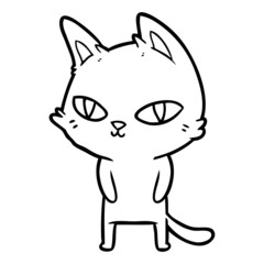 cartoon cat with bright eyes