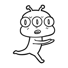 cartoon three eyed alien