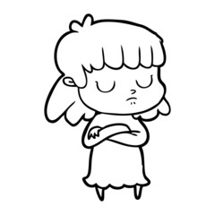 cartoon indifferent woman