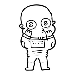 Fototapeta premium cartoon weird bald spaceman