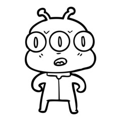 cartoon three eyed alien