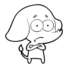 Obraz premium cartoon unsure elephant