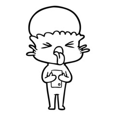 disgusted cartoon alien