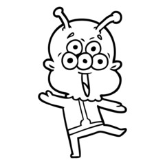 happy cartoon alien dancing