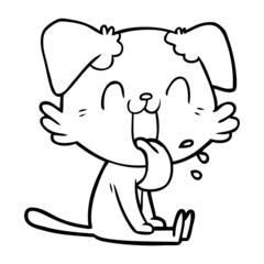 cartoon panting dog