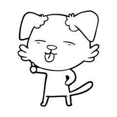 cartoon dog sticking out tongue