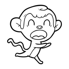 Fototapeta premium shouting cartoon monkey