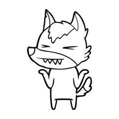 angry wolf cartoon