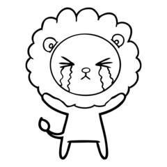 cartoon crying lion