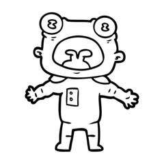 cartoon weird alien communicating