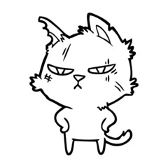 Fototapeta premium tough cartoon cat