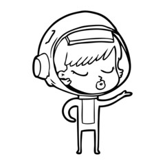 cartoon pretty astronaut girl